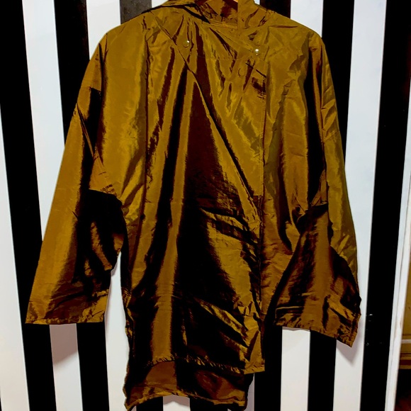 Y2K Totes Bronze Metallic Rainwear Rain Jacket Windbreaker One Size Fits Most - Picture 1 of 10